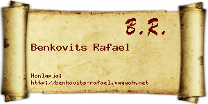 Benkovits Rafael névjegykártya